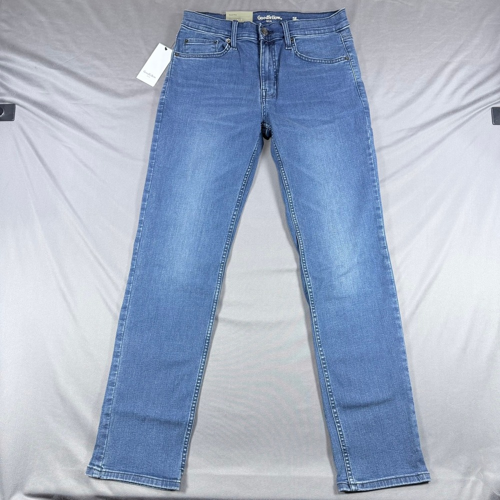 Goodfellow & Co Mens 30x30 Blue Cotton Blend Slim Total Flex Medium Wash Jeans